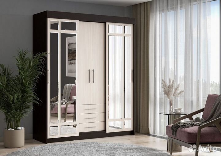 Шкаф купе Фортуна Комби 1,7м