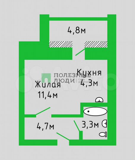 Квартира-студия, 26,1 м², 4/10 эт.