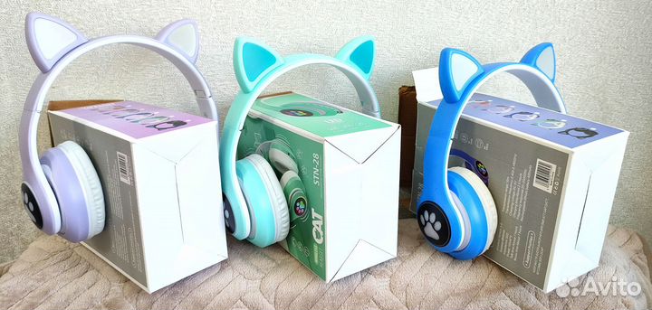 Наушники беспроводные с ушками новые