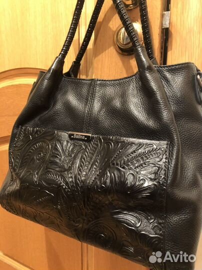 Кожа сумка женская чёрная