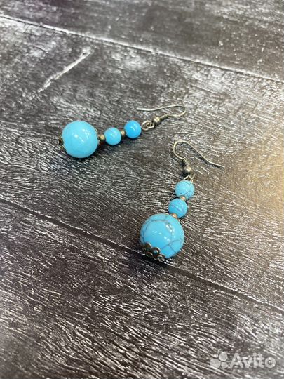 Серьги из бирюзы