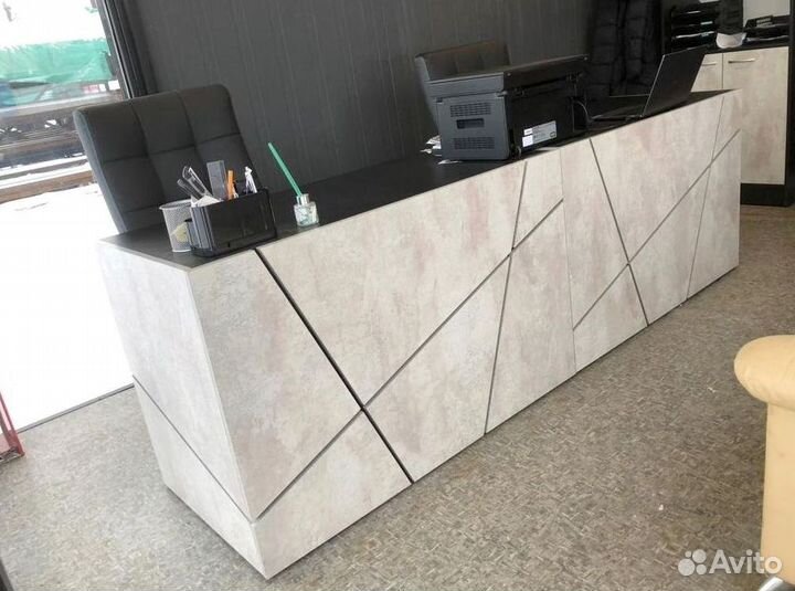 Стол руководителя Концепт Серый Мрамор