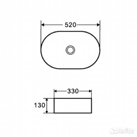 Раковина Azario 520х330х130 накладная, белый (AZ
