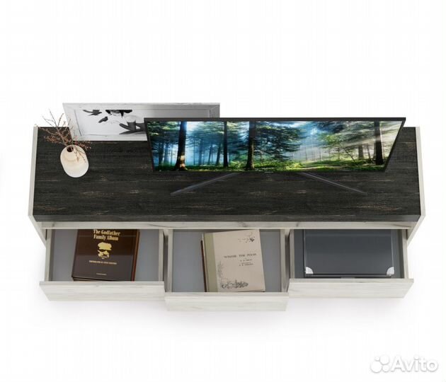 Тумба тв 140 см Моби белая