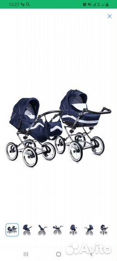 Детские коляски 2 в 1 adbor marsel classic navy bl