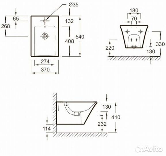 Биде подвесное Jacob Delafon Grands Boulevards EMH0002-00