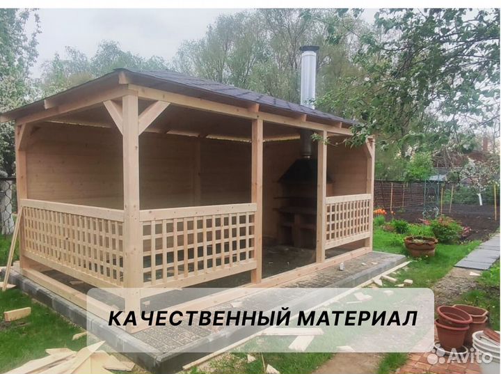 Беседка с мангальной зоной