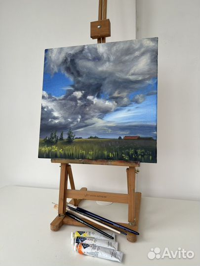 После грозы, картина маслом на холсте 40х40