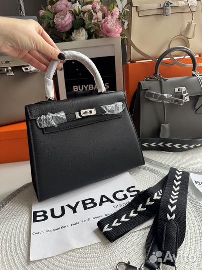 Сумка Hermes kelly 25 натуральная кожа
