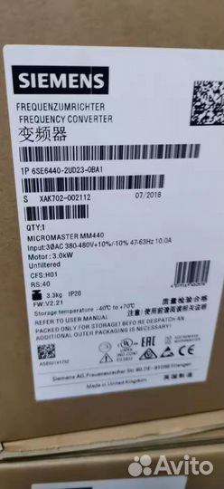 Сименс 6SL3210 1PE16 1AL1-другие товары бренда