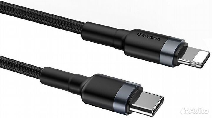 Кабель USB-C baseus Cafule, Type-C - Lightning, 2