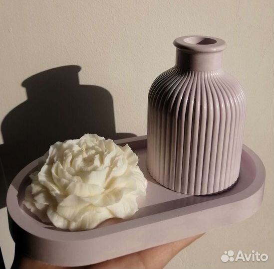 Декор из гипса(ваза, шкатулка, свечи)