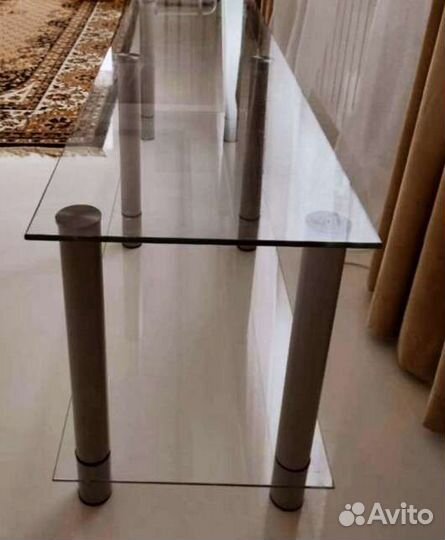 Стол- тумба стеклянные двухъярусные