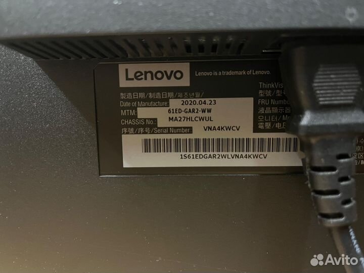 Монитор Lenovo ThinkVision T27q-20