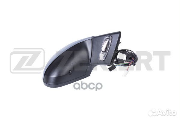 Зеркало в сборе прав / черное грунт / выпукл