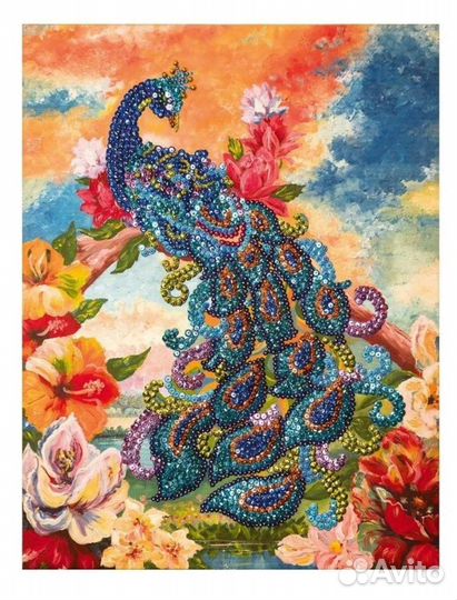 Мозаика из пайеток на холсте