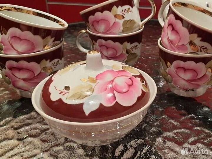 Чацный сервиз (чашки и сахарница) пфз