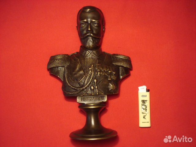 Бюст Николай 2 Царь Император 1904г Бронза Генерал