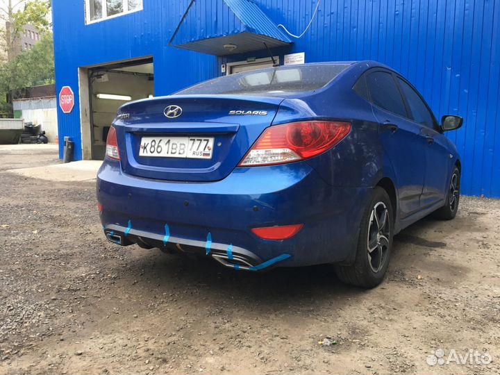 Диффузор заднего бампера для Hyundai Solaris