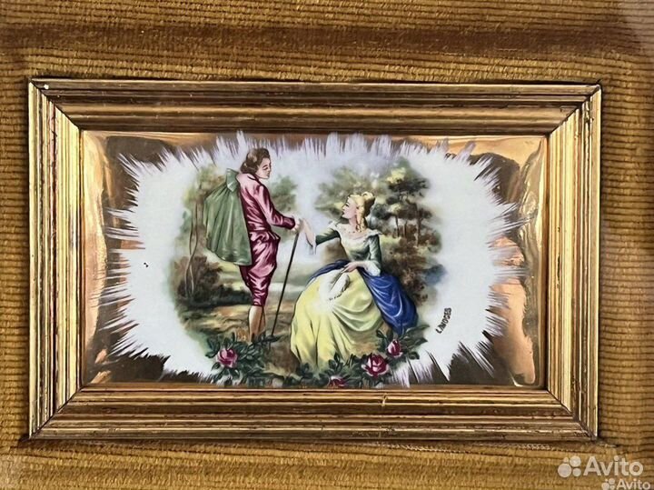 Limoges картина пласт фарфор. Франция