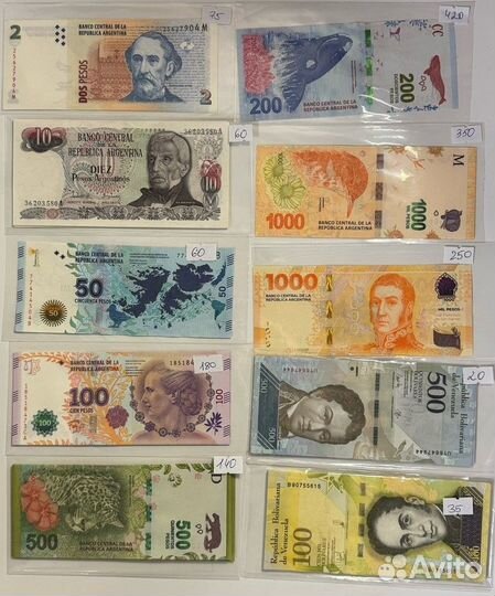 Банкноты Южной и Северной Америки, Карибы, Океании