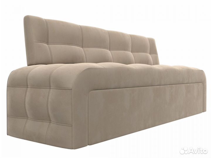 Диван кухонный прямой Люксор, велюр, бежевый