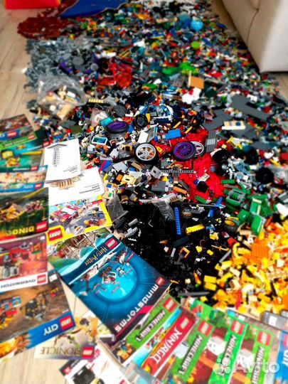 Lego оригинал 9кг + Lego ящик для хранения