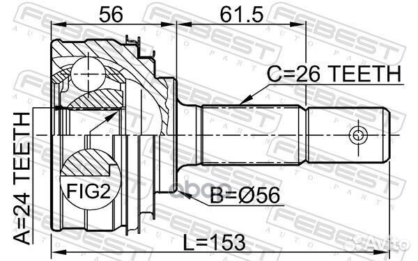 ШРУС наружный 24x56x26 (toyota carina E AT19#/S