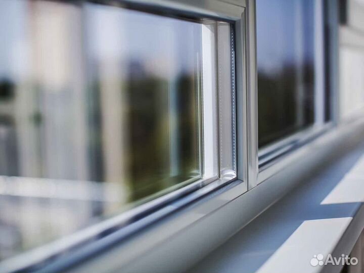 Ремонт окон, стеклопакет Двухкамерный RAL9448