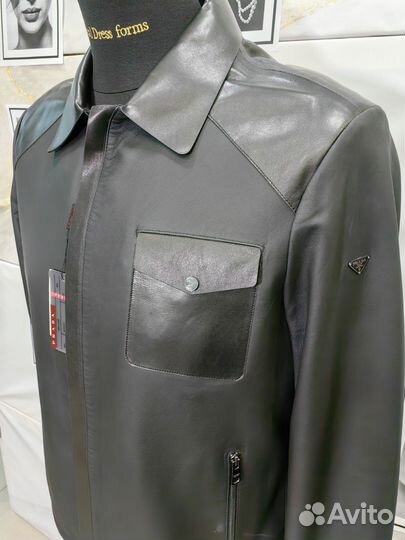 Кожаная куртка prada style