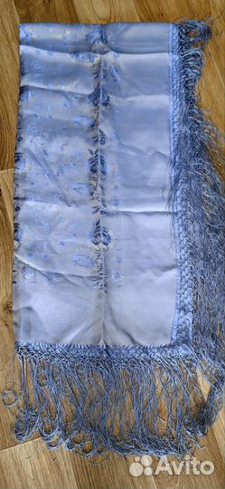 Платок советский атласный с бахромой 140-140