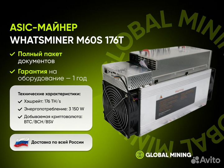 Whatsminer M60S 176T