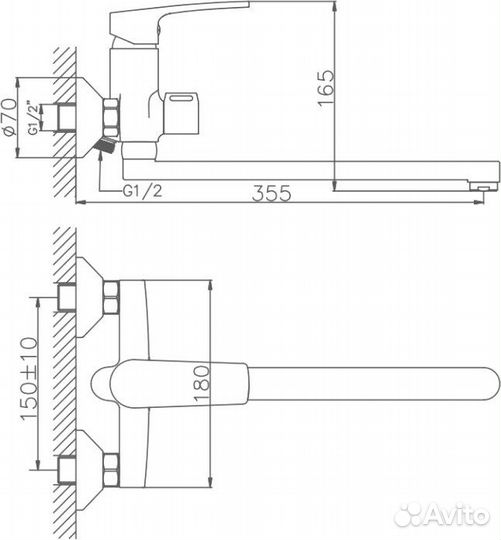 Смеситель универсальный Haiba HB587 HB22587 хро