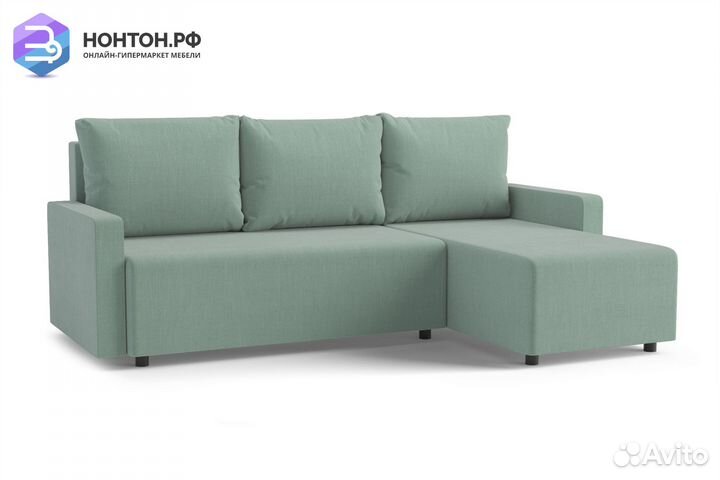 Диван угловой еврокнижка Мидгард светло-зеленый