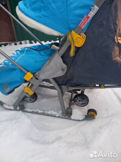 Детские зимние санки коляска