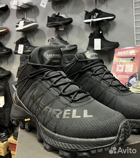 Зимние кроссовки Merrell термо высокие зима