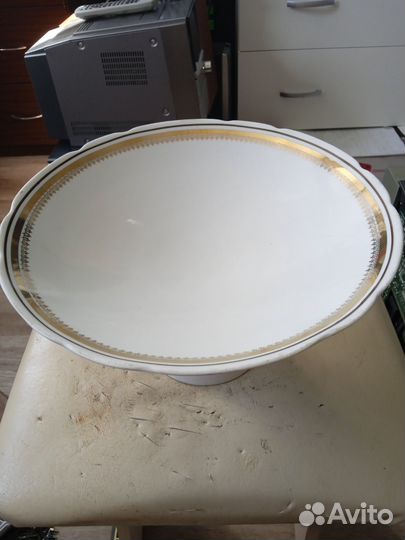 Ваза для фруктов 25 см на ножке СССР Гфз