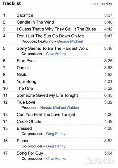 Elton John Love Songs cd