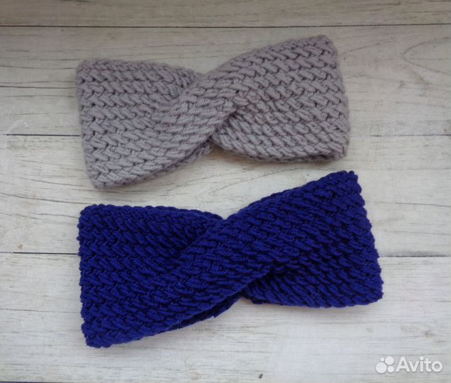 Повязка на голову вязаная