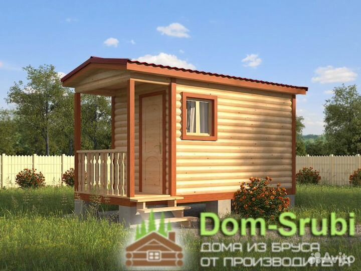 Новая Ладога-Мобильная баня из бруса бм-3 (2.30х5)