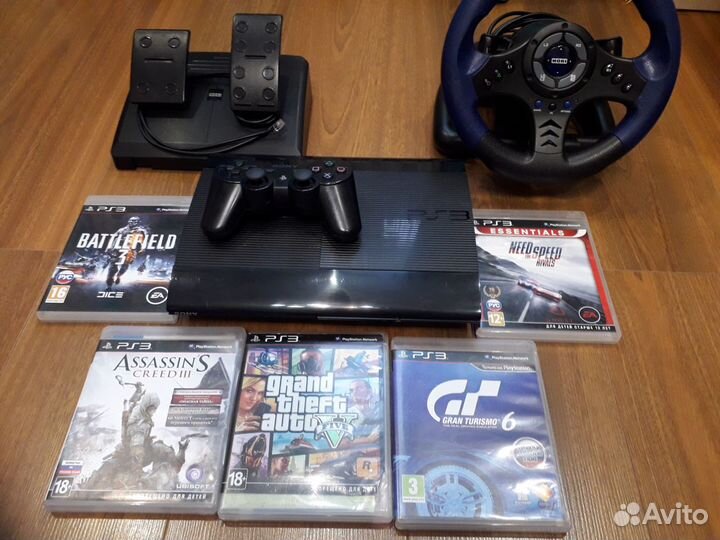 Sony Playstation 3 +Руль+игры(1000gb)