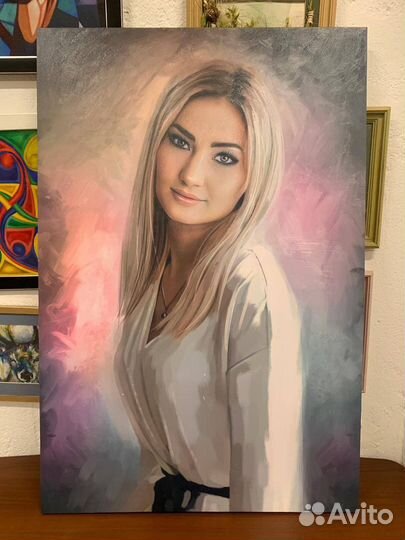Портрет по фото на холсте