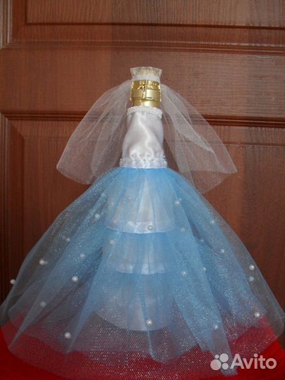 Украшения на шампанское к свадебн.столу (пара) № 1