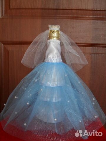 Украшения на шампанское к свадебн.столу (пара) № 1