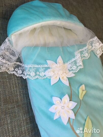 Конверт с коконом и шапочкой осень/весна