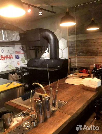 Мангал с гидрофильтром для кафе