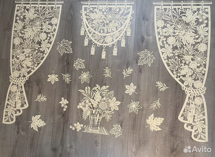 Вытынанки -украшения на окна - осенние занавески