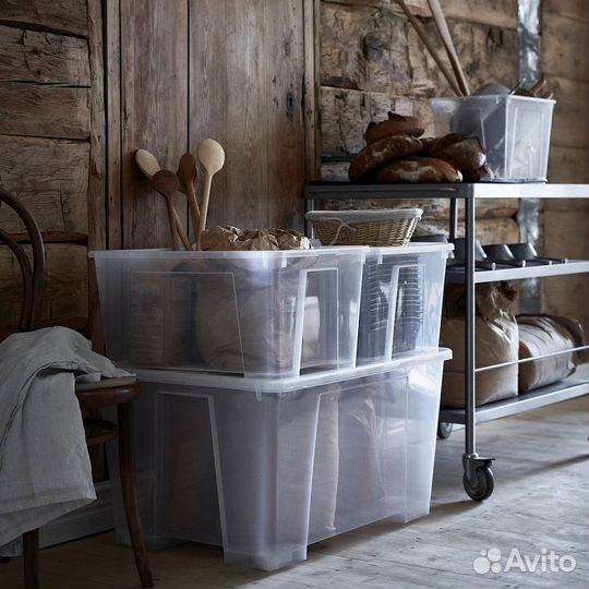 Контейнеры с крышкой икеа самла (новые), 130л 6 шт