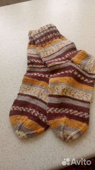 Носки шерстяные ручной вязки