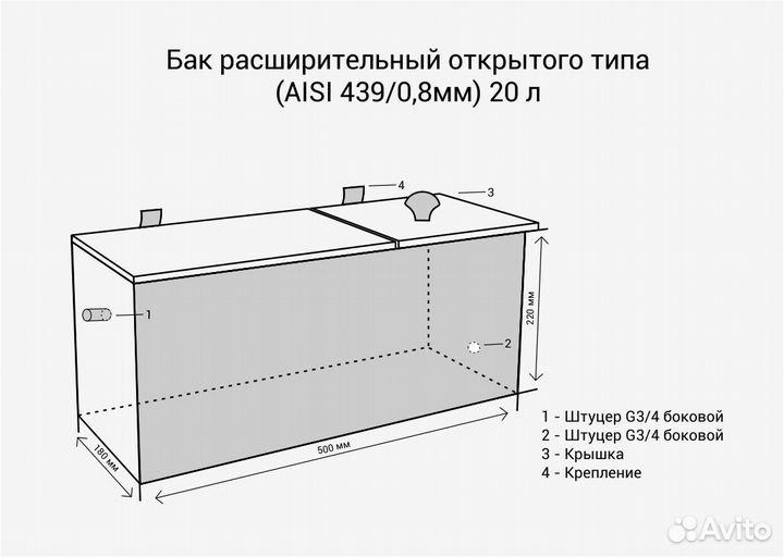 Бак На Трубе расширительный открытого типа